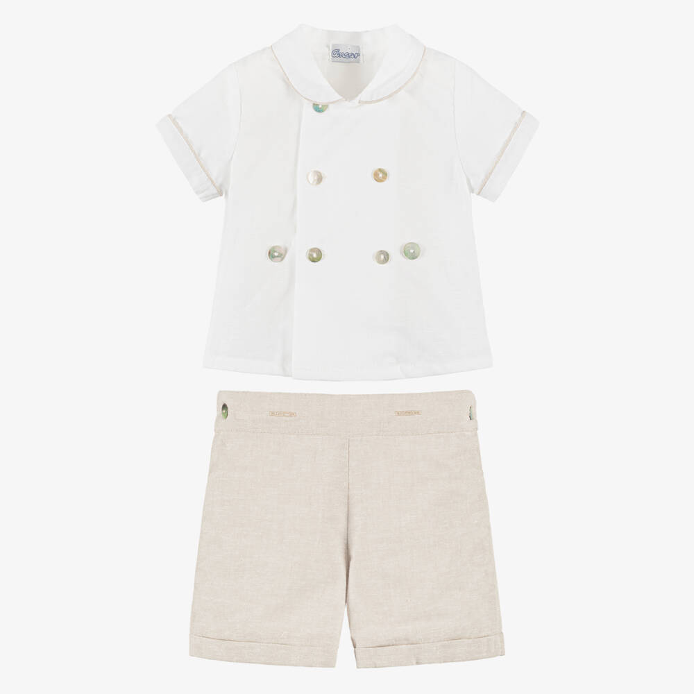 Ancar-بدلة رسمية لون عاجي وبيج للأولاد | Childrensalon