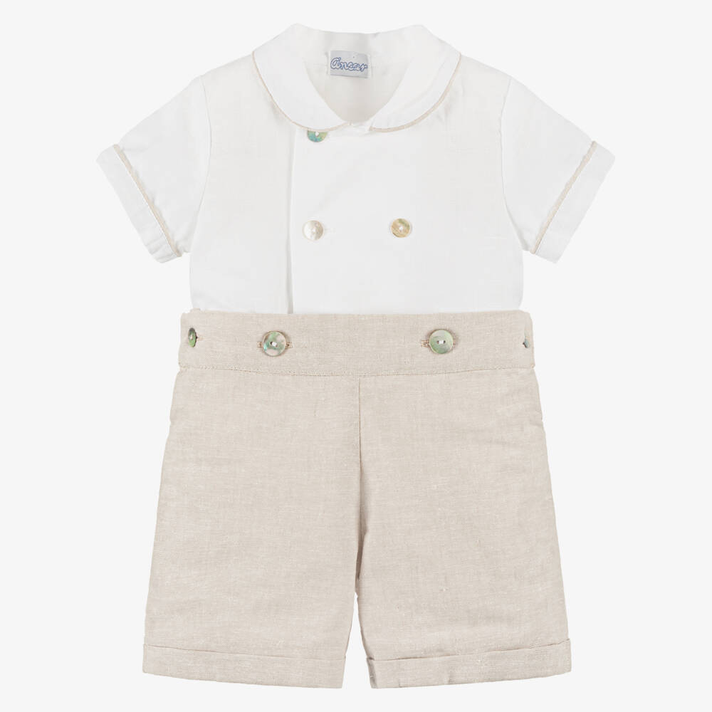 Ancar-بدلة رسمية لون عاجي وبيج للأولاد | Childrensalon