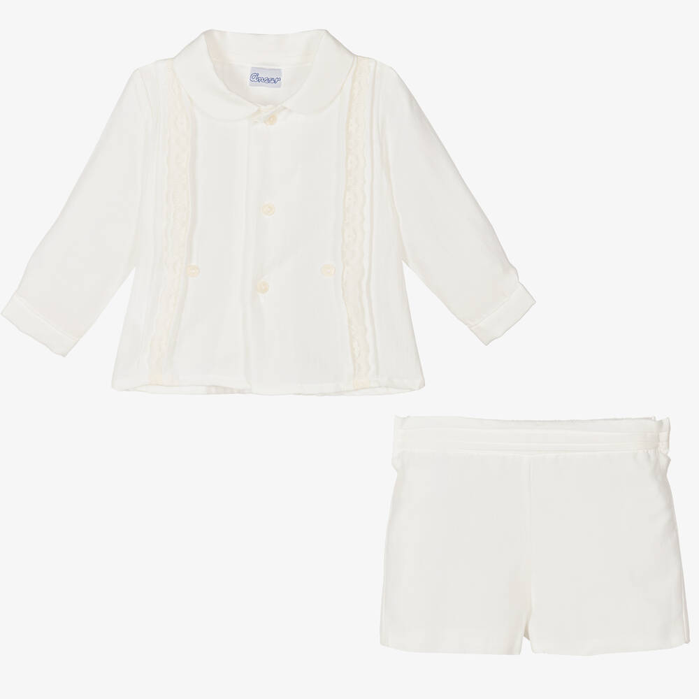 Ancar-بِدلة رسمية حرير وقطن لون عاجي أطفال ولادي | Childrensalon