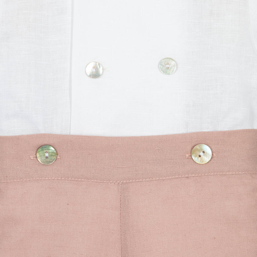 Ancar-Boys Ivory & Pink Buster Suit | Childrensalon