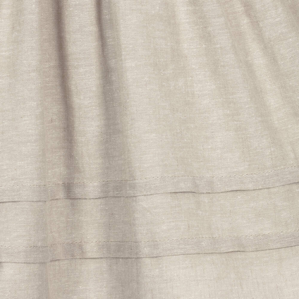 Ancar-Girls Beige Dress with White Ruffle Collar | Childrensalon