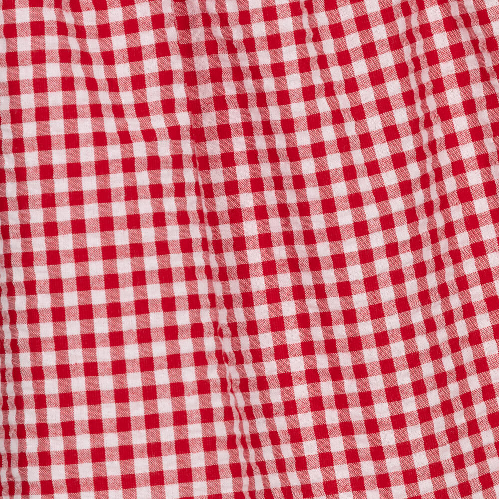 Ancar-Girls Red & White Cotton Gingham Dress | Childrensalon