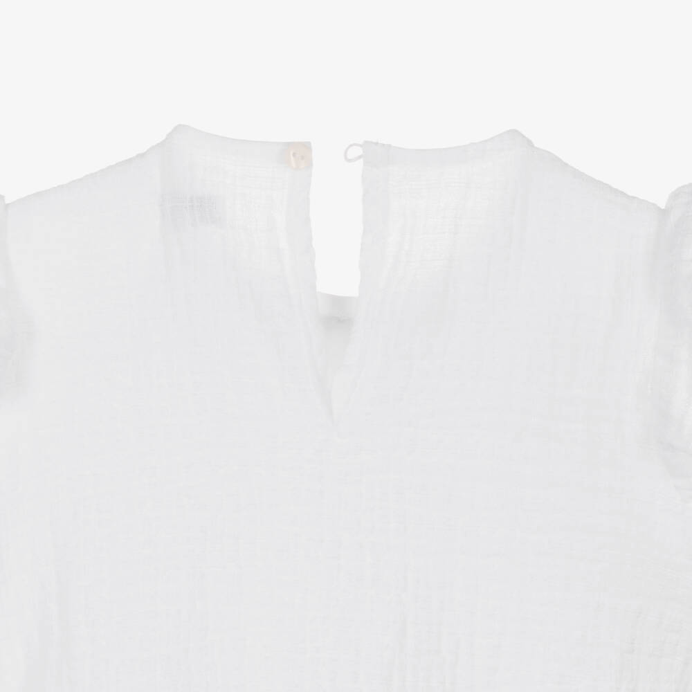 Ancar-Girls White & Red Gingham Check Trouser Set | Childrensalon