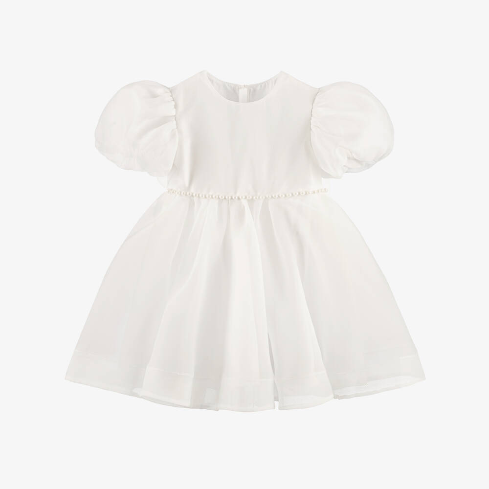 Andreeatex-Baby Girls Ivory Organza Dress with Detachable Wings | Childrensalon