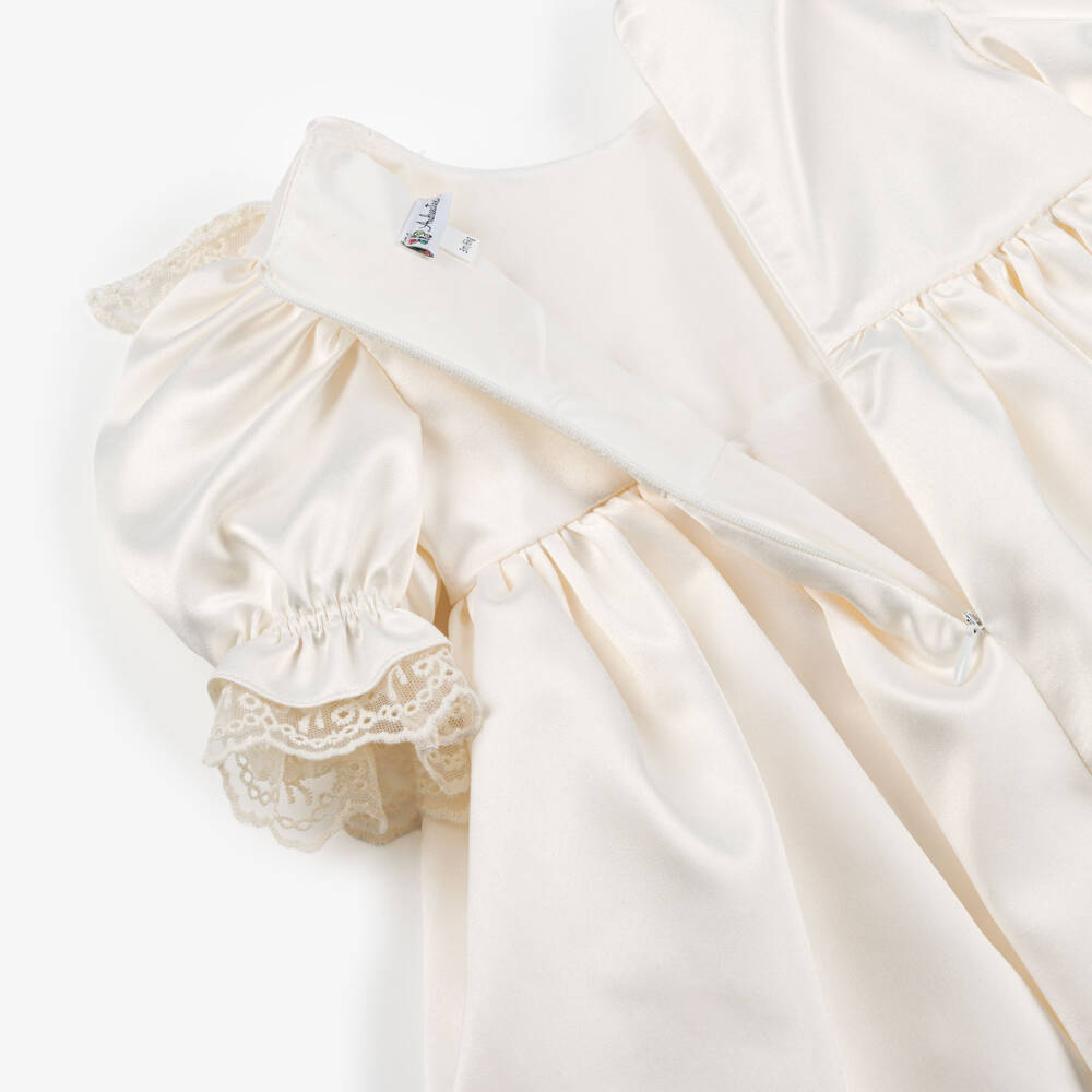 Andreeatex-Baby Girls Ivory Satin & Lace Dress Set | Childrensalon