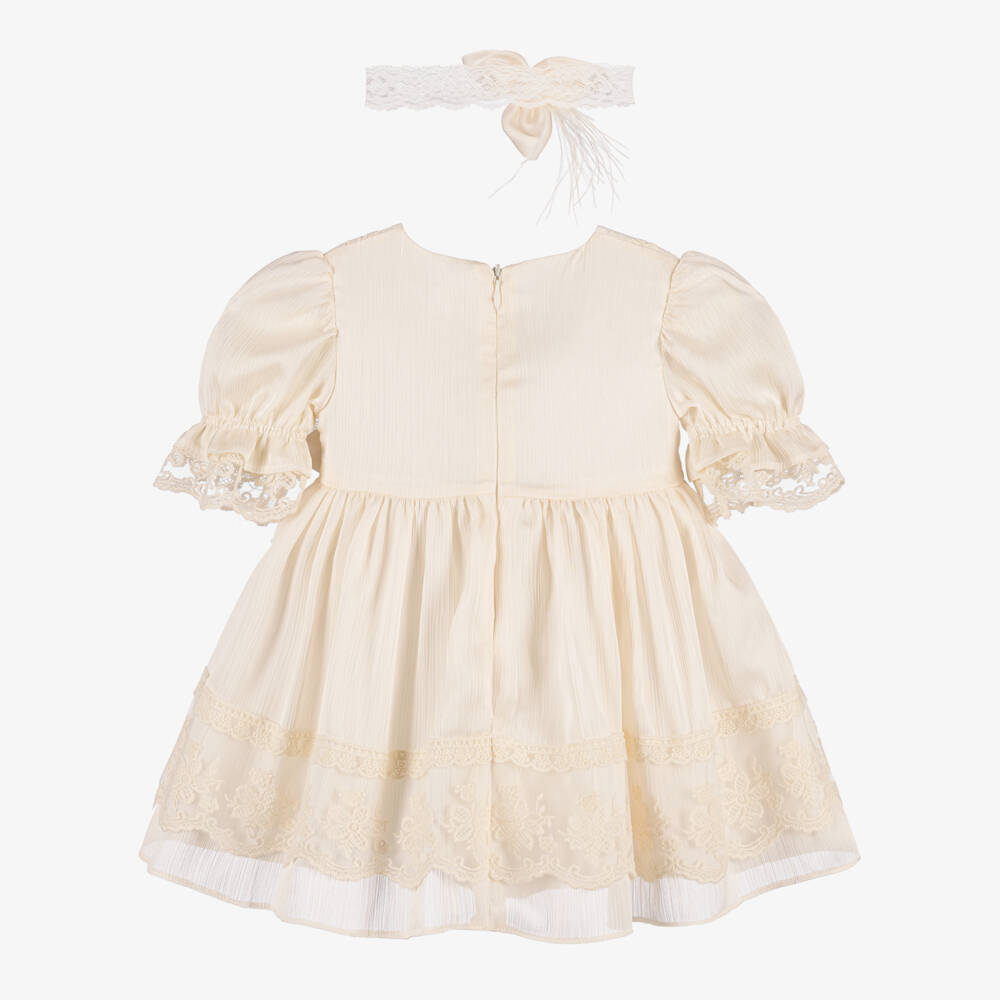 Andreeatex-Baby Girls Pale Pink Crêpe Dress Set | Childrensalon