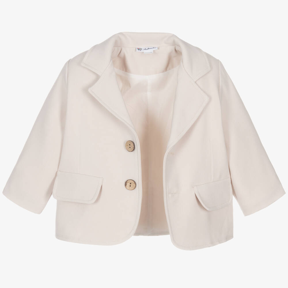 Andreeatex-Boys Beige Jersey Suit | Childrensalon