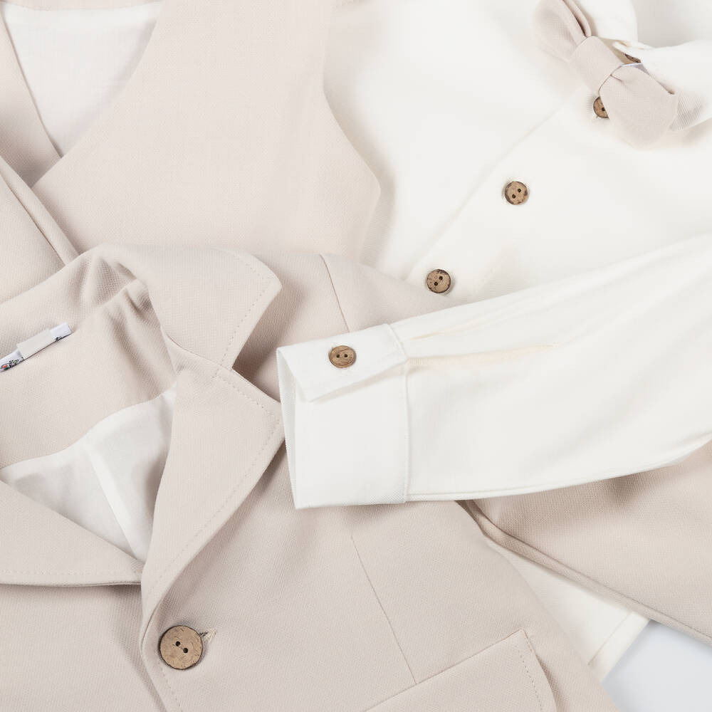 Andreeatex-Boys Beige Jersey Suit | Childrensalon