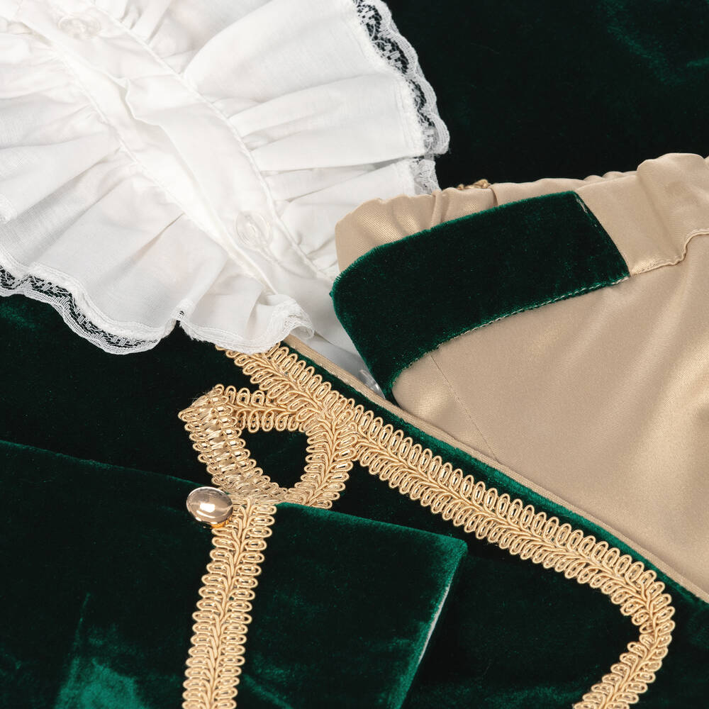 Andreeatex-Зеленый бархатный костюм для мальчиков | Childrensalon