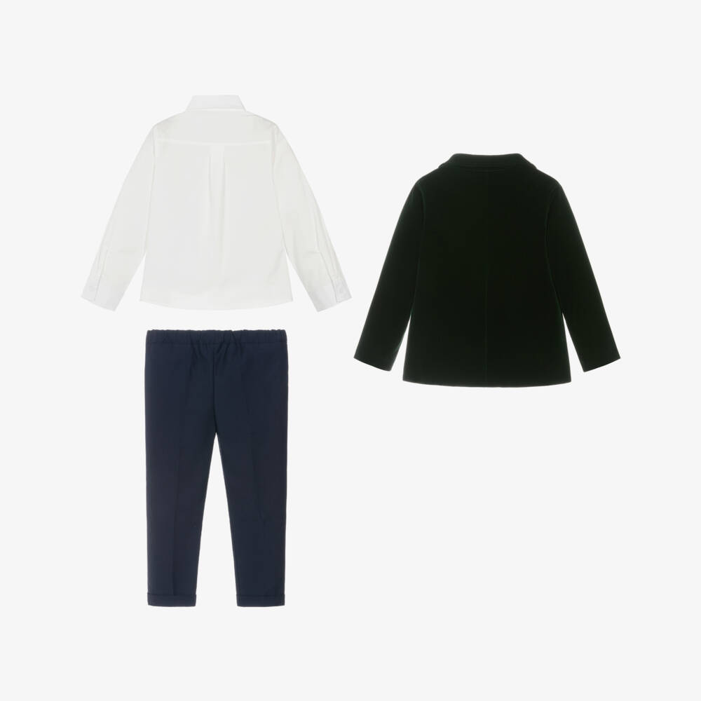 Andreeatex-Boys Green Velvet Suit | Childrensalon