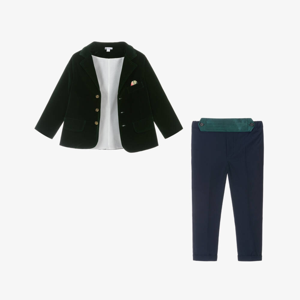Andreeatex-Boys Green Velvet Suit | Childrensalon