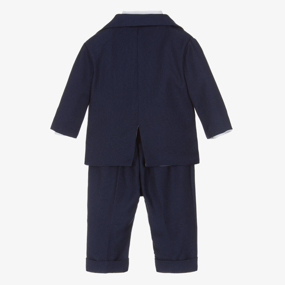 Andreeatex-Boys Navy Blue Double Breasted Suit | Childrensalon