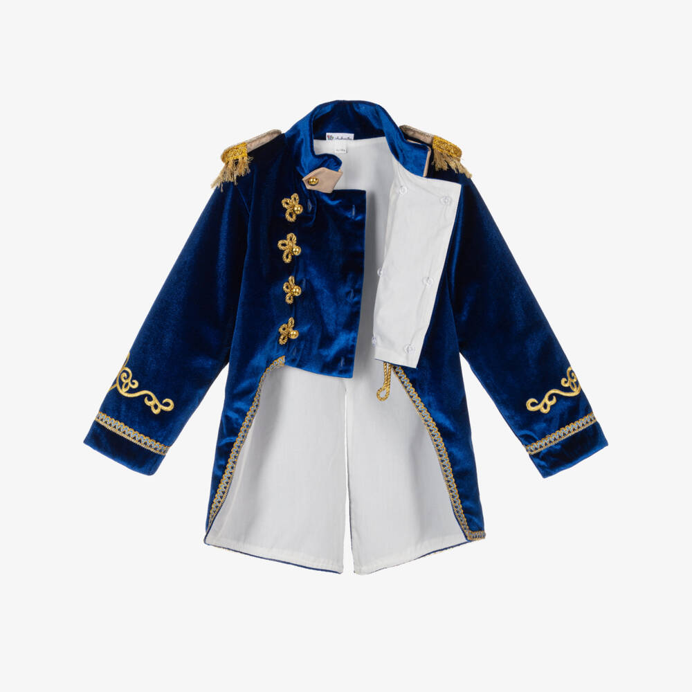 Andreeatex-Boys Royal Blue Velvet Suit | Childrensalon