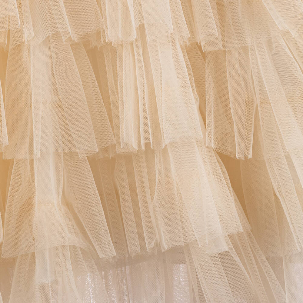 Andreeatex-Girls Ivory Embroidered Satin & Tulle Dress Set | Childrensalon