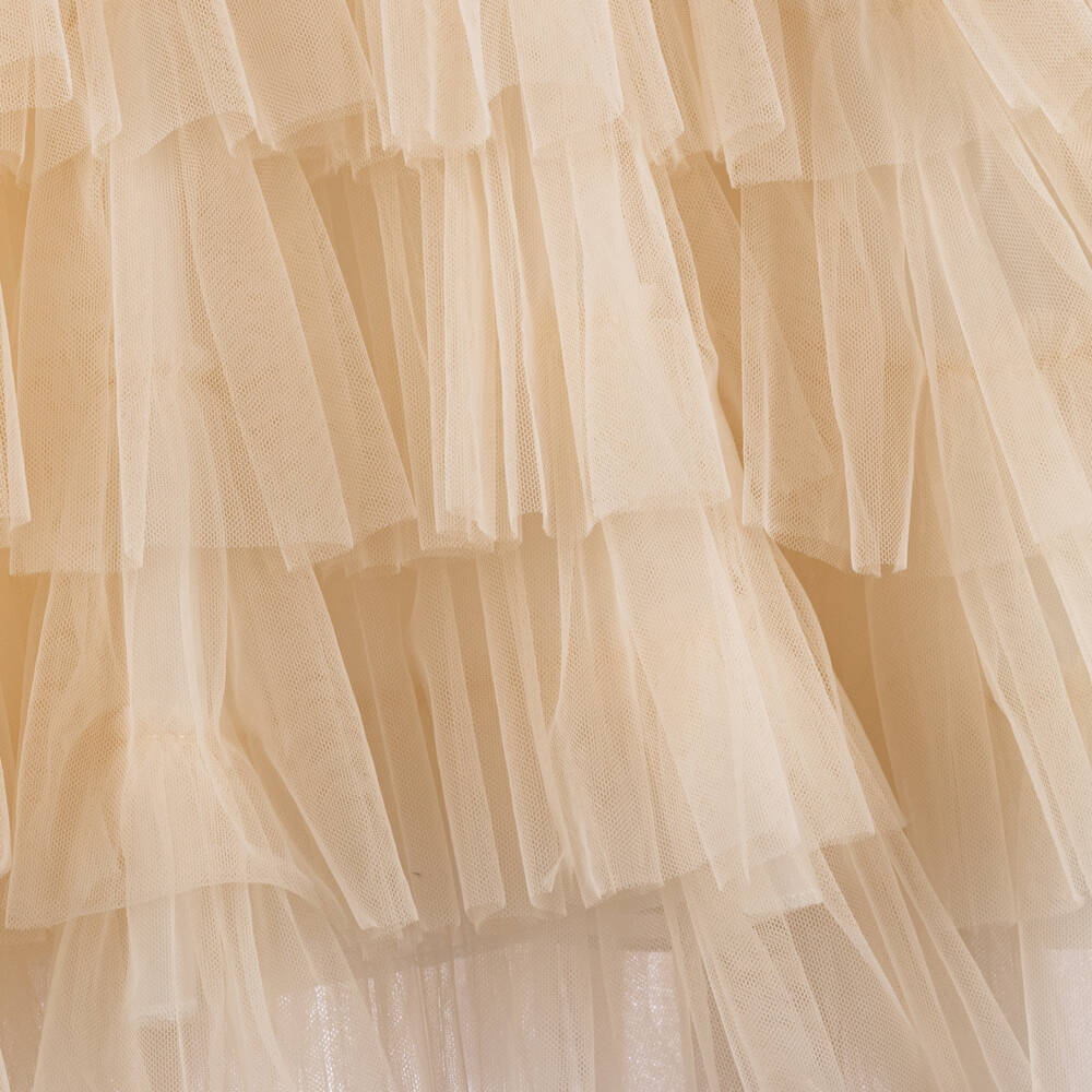 Andreeatex-Girls Ivory Embroidered Tulle Dress Set with Lace Trim | Childrensalon