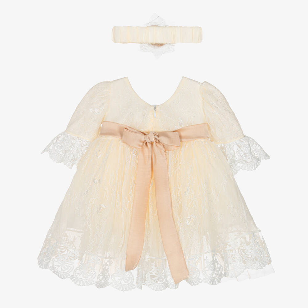 Andreeatex-Кремовое кружевное платье для девочек | Childrensalon