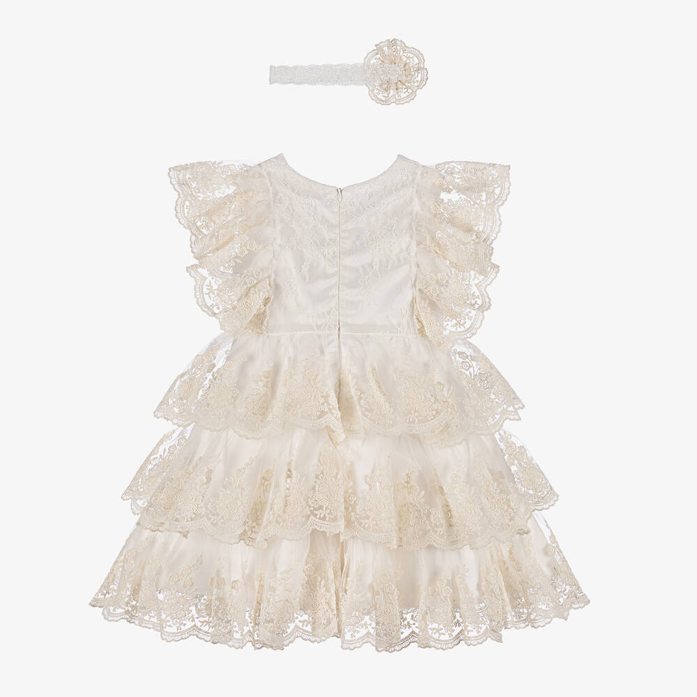 Andreeatex-Girls Ivory Lace Dress Set | Childrensalon