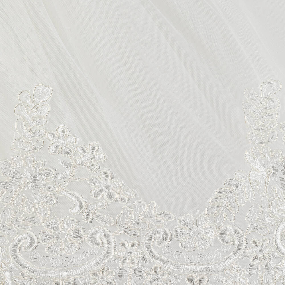 Andreeatex-Кремовый комплект с платьем из атласа и тюля | Childrensalon