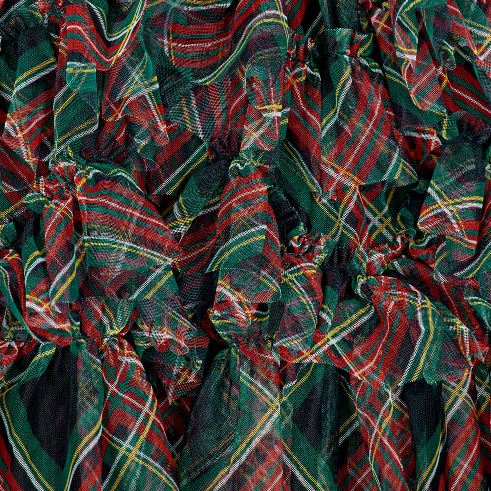 Angel's Face-Baby Girls Green & Red Etta Tartan Tulle Dress | Childrensalon
