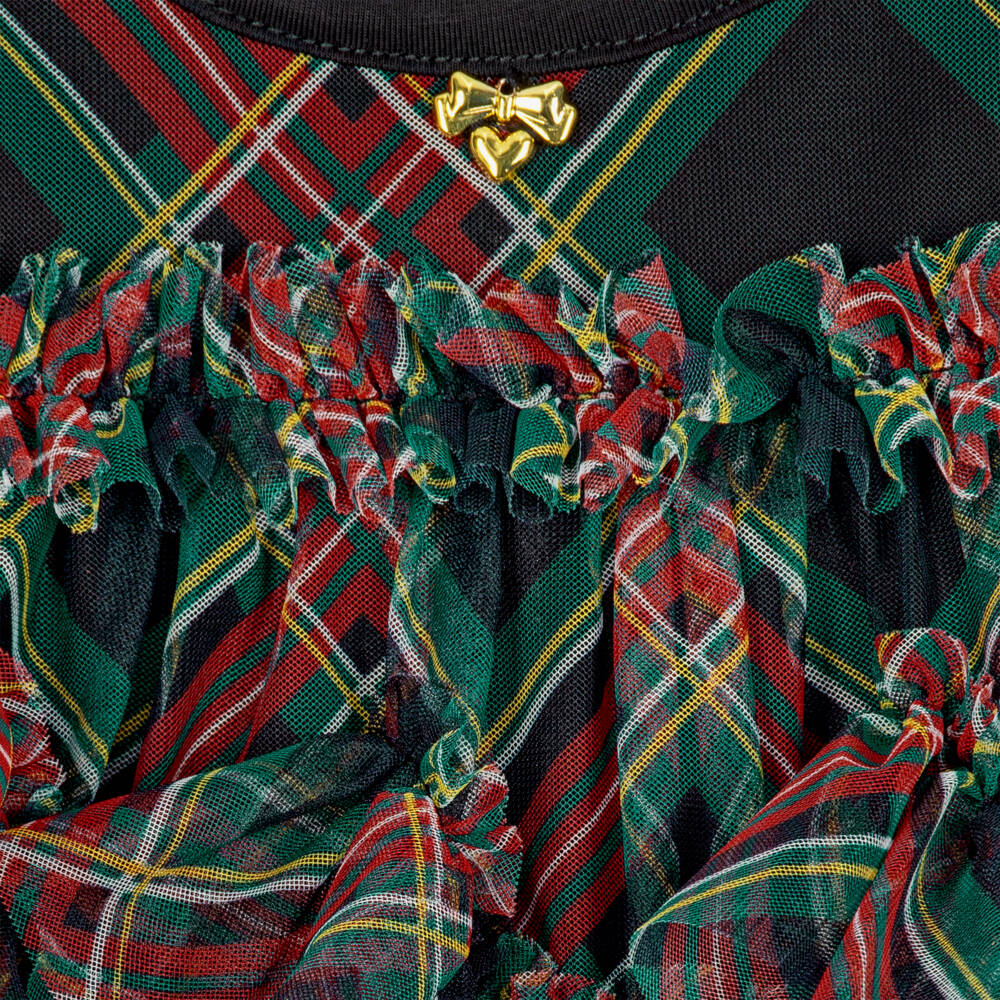 Angel's Face-Baby Girls Green & Red Etta Tartan Tulle Dress | Childrensalon