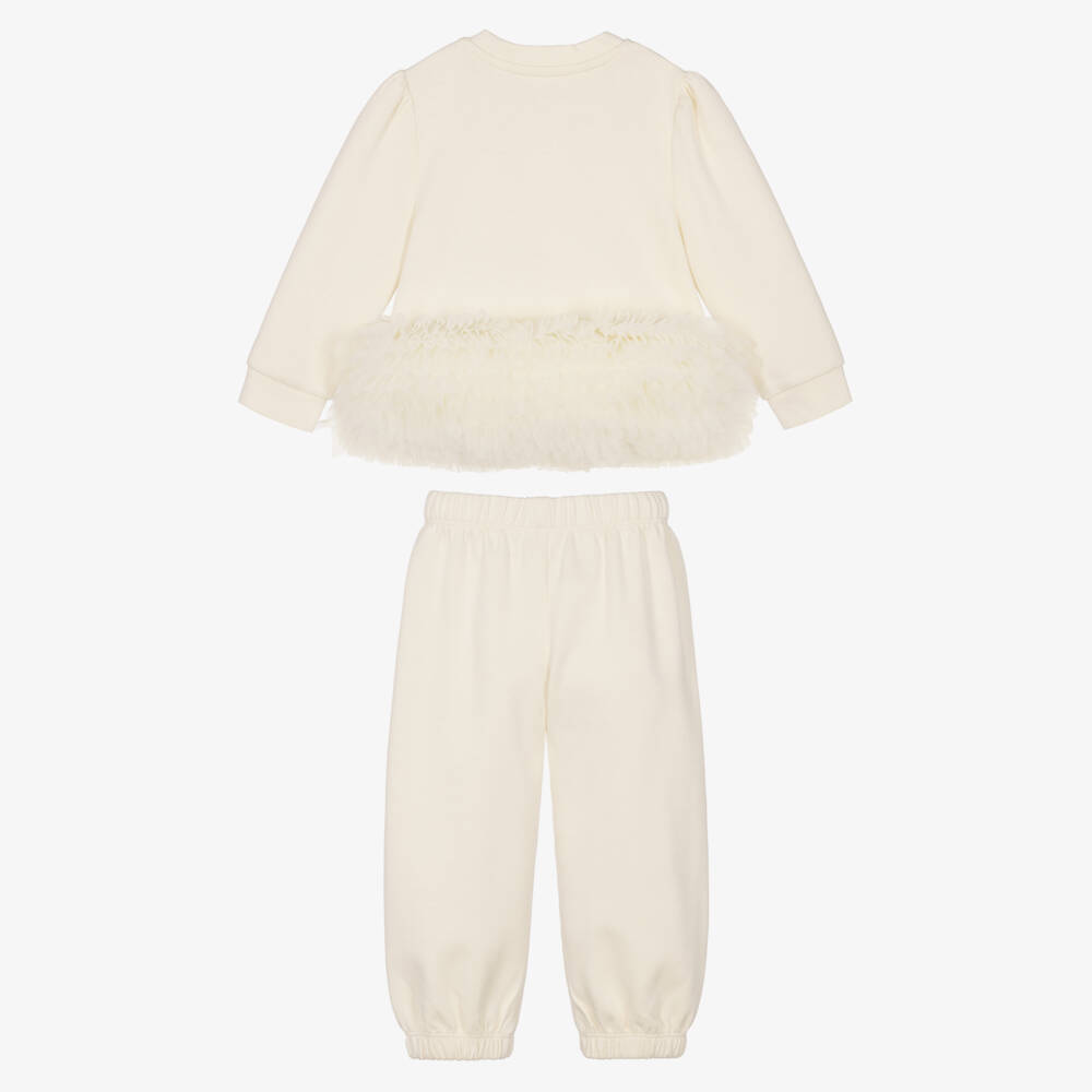 Angel's Face-Baby Girls Ivory Deonne Tracksuit with Tulle Ruffles | Childrensalon