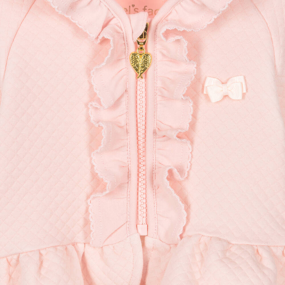 Angel's Face-بدلة رياضية قطن لون زهري للمولودات | Childrensalon