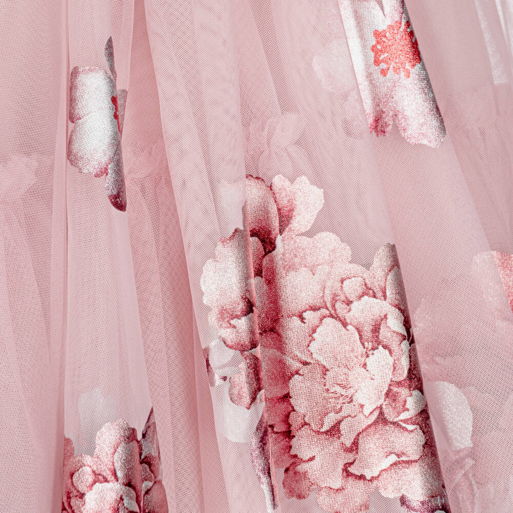 Angel's Face-Baby Girls Pink Dottie Tulle Dress with Flower Prints | Childrensalon