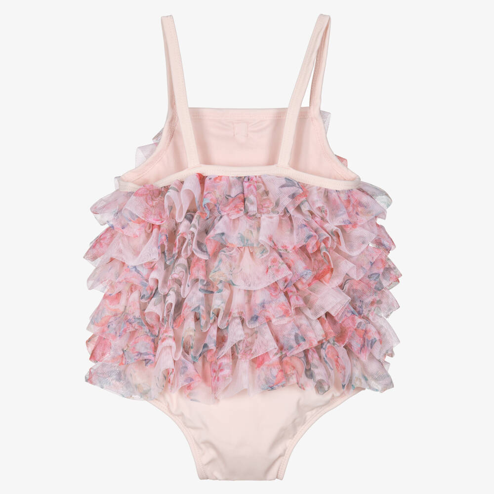 Angel's Face-Купальник розовый из тюля с цветочным узором для малышек | Childrensalon