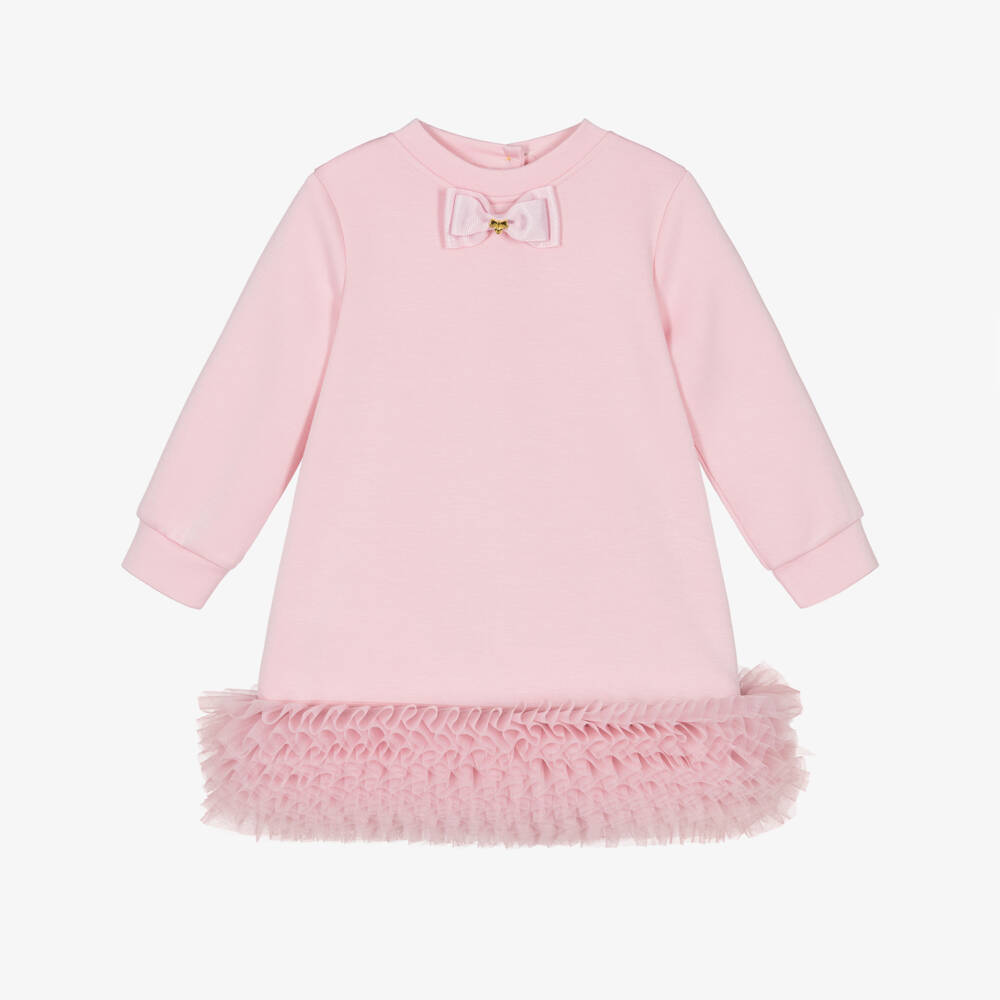 Angel's Face-Baby Girls Pink Patricia Dress with Tulle Ruffle Hem | Childrensalon