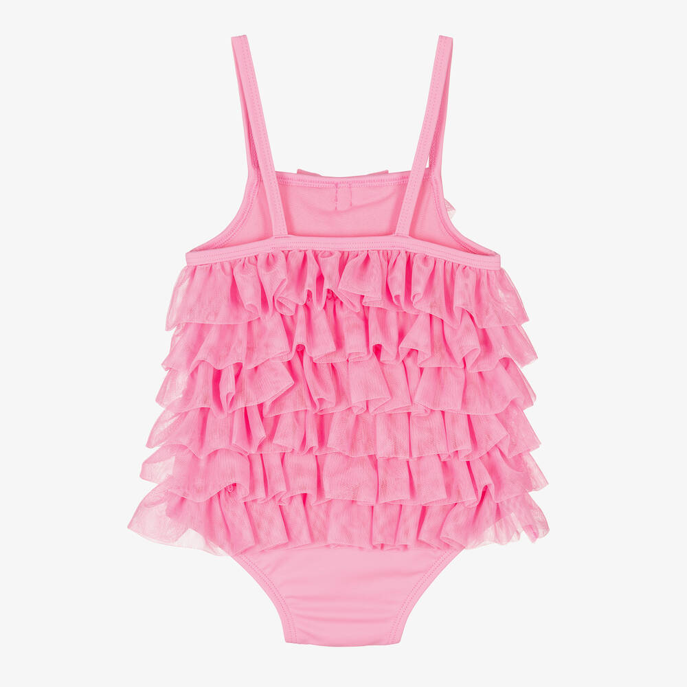 Angel's Face-مايّو تول لون زهري مزين بكشكش (UPF50+) | Childrensalon