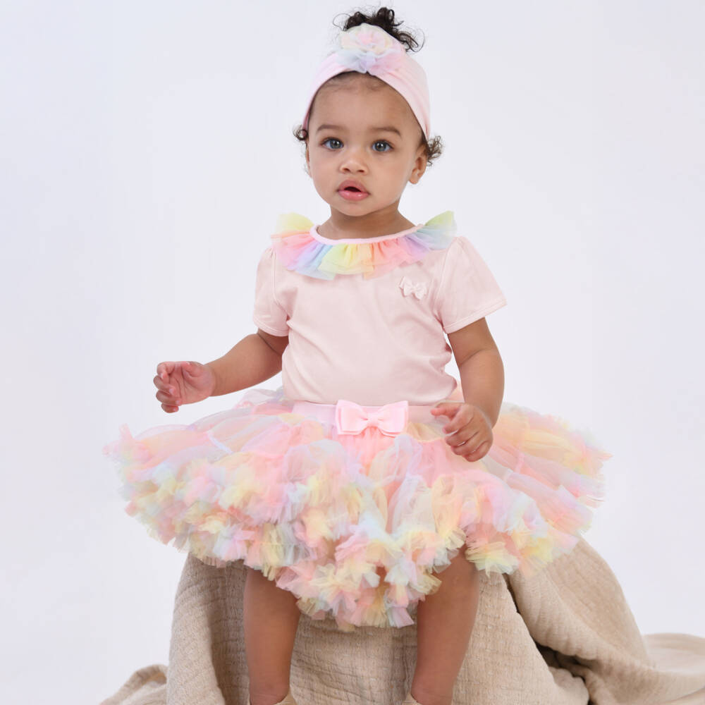 Angel's Face-Baby Girls Pink Tulle Tutu Skirt | Childrensalon