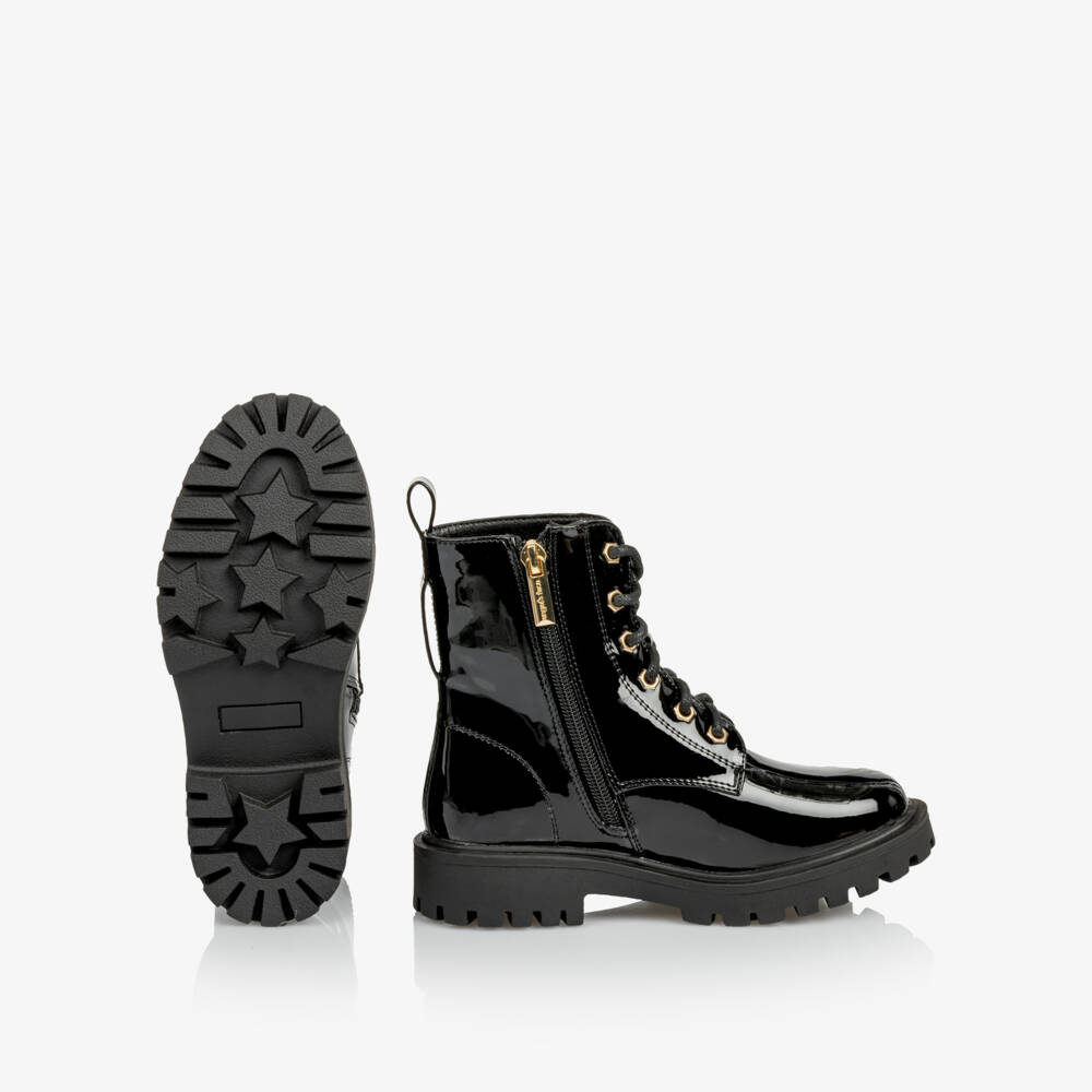 Angel's Face-Black Patent Boots | Childrensalon