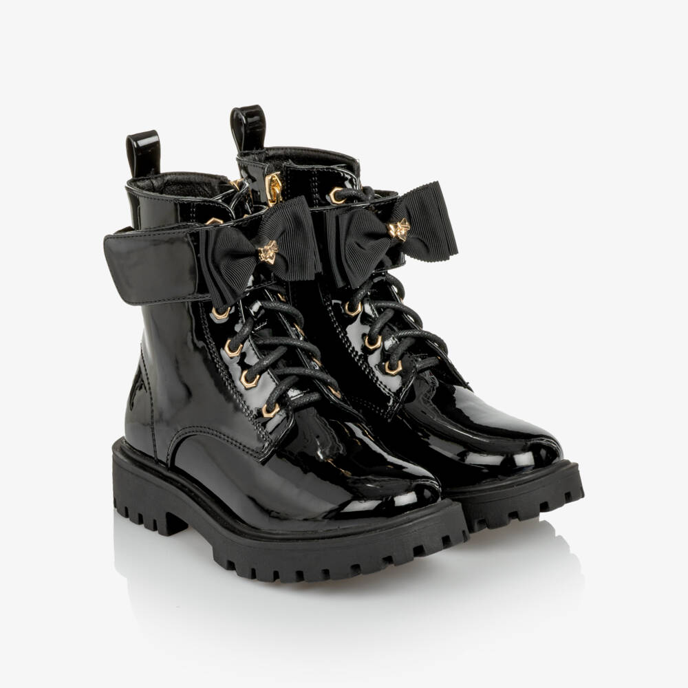 Angel's Face-Black Patent Boots | Childrensalon