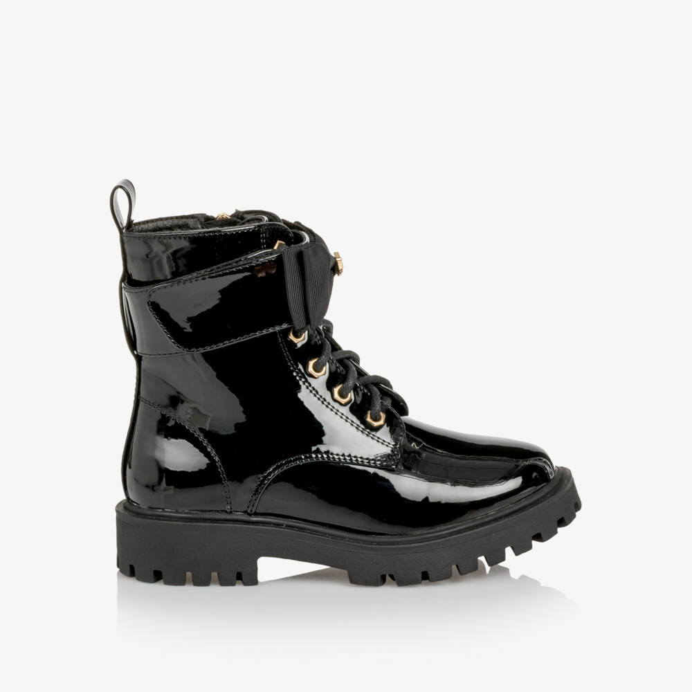 Angel's Face-Black Patent Boots | Childrensalon