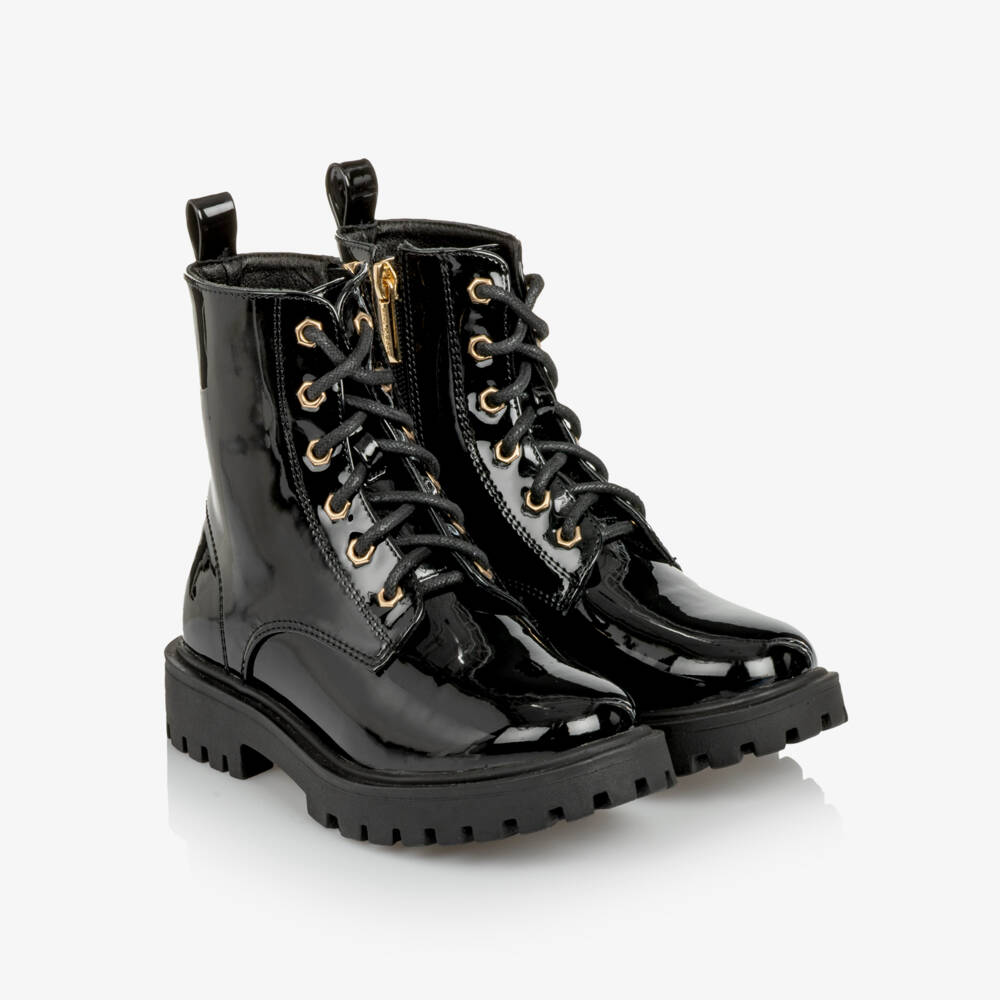 Angel's Face-Black Patent Boots | Childrensalon