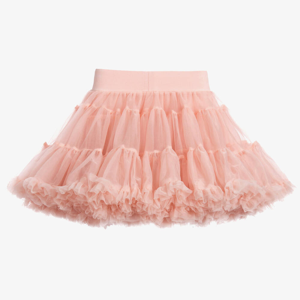 Angel's Face-Blush Pink Tulle Tutu Skirt with Logo Bow | Childrensalon