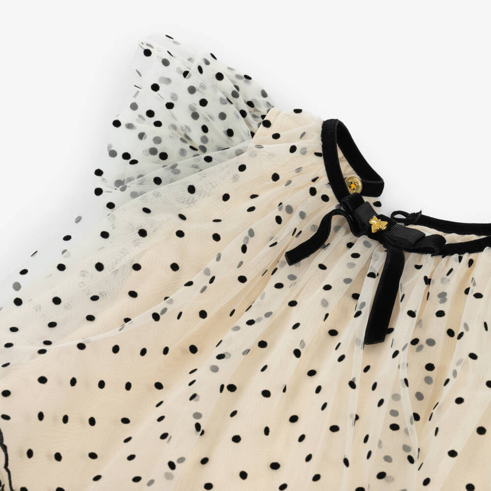 Angel's Face-Girls Beige & Black Ivy Tulle & Lace Dress | Childrensalon