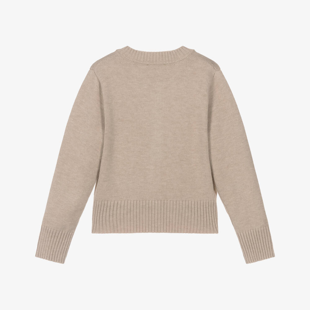 Angel's Face-Girls Beige Diamanté Embellished Cardigan | Childrensalon