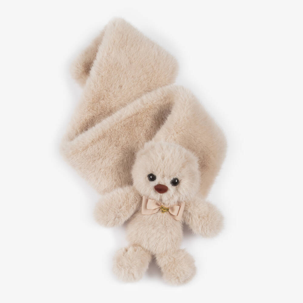 Angel's Face-Girls Beige Faux Fur Ted Scarf | Childrensalon
