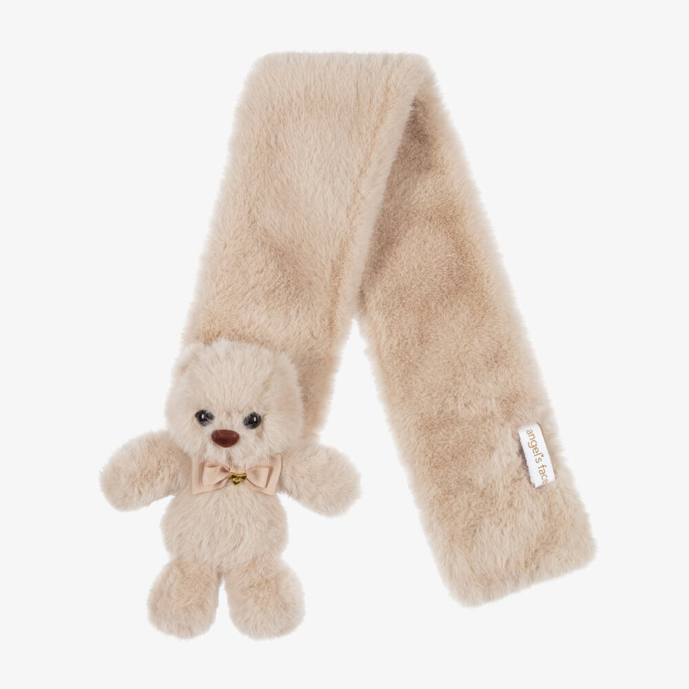 Angel's Face-Girls Beige Faux Fur Ted Scarf | Childrensalon