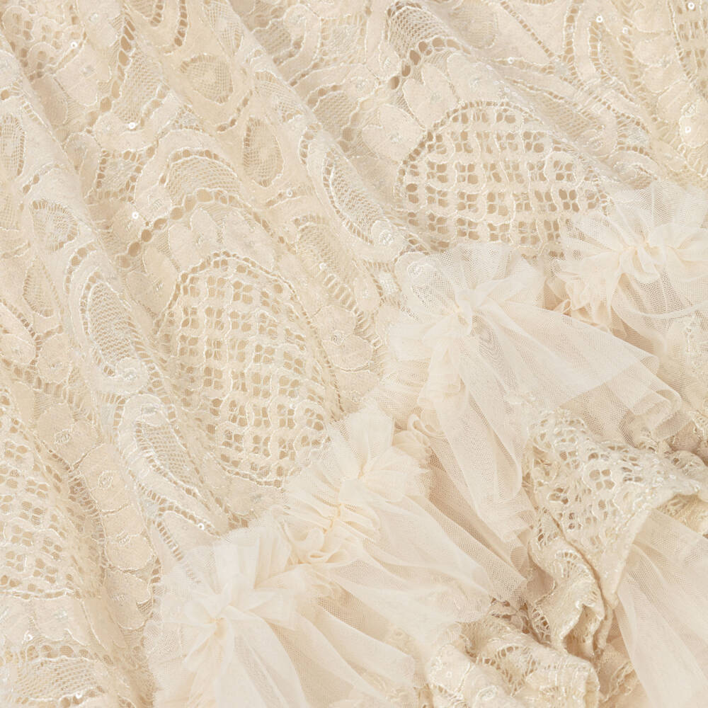 Angel's Face-Girls Beige Lace & Sequin Christina Dress | Childrensalon
