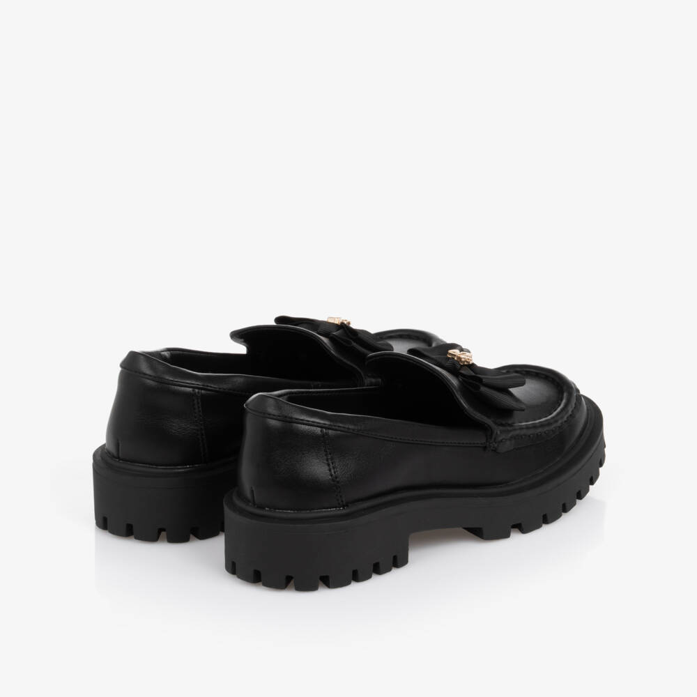 Angel's Face-Girls Black Faux Leather Chunky Loafers | Childrensalon