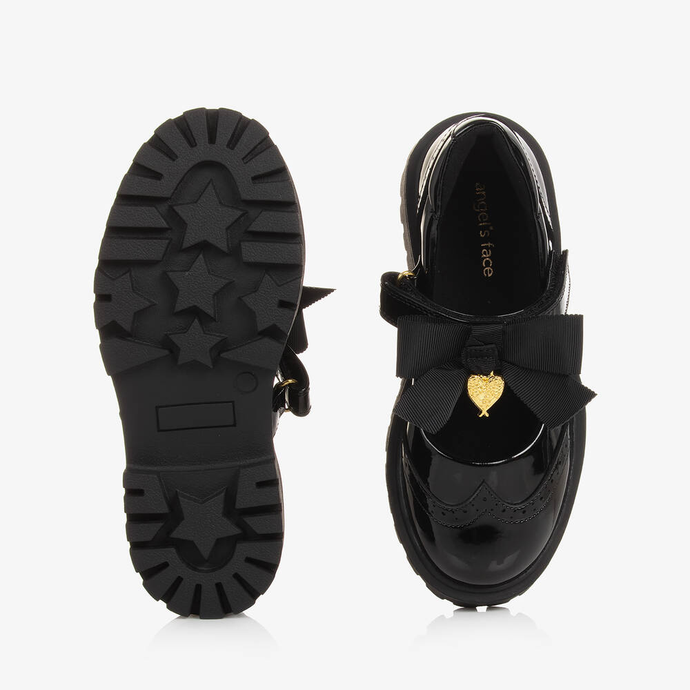 Angel's Face-Girls Black Faux Patent Leather Shoes | Childrensalon