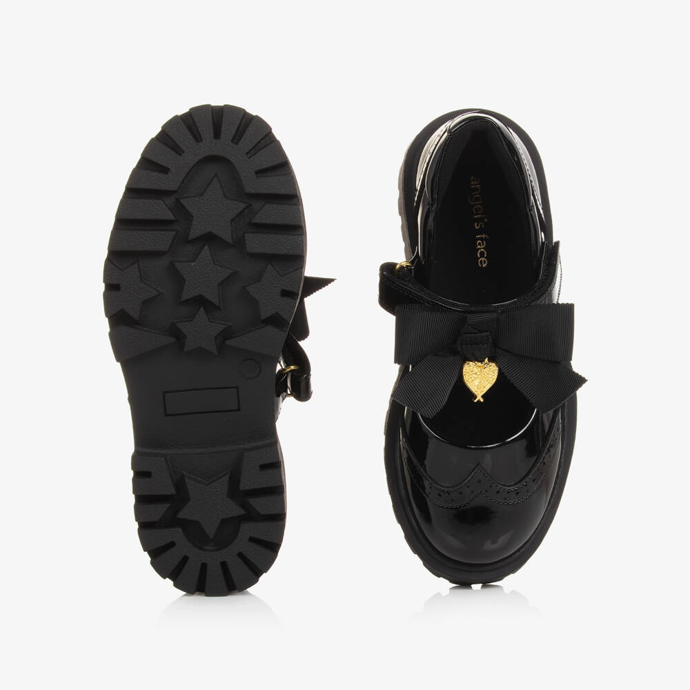 Angel's Face-Girls Black Faux Patent Leather Shoes | Childrensalon