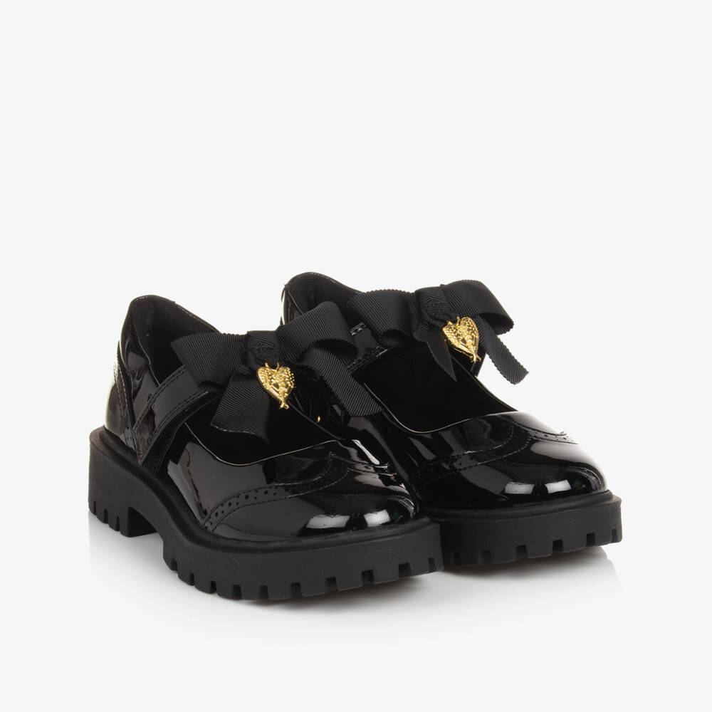 Angel's Face-Girls Black Faux Patent Leather Shoes | Childrensalon