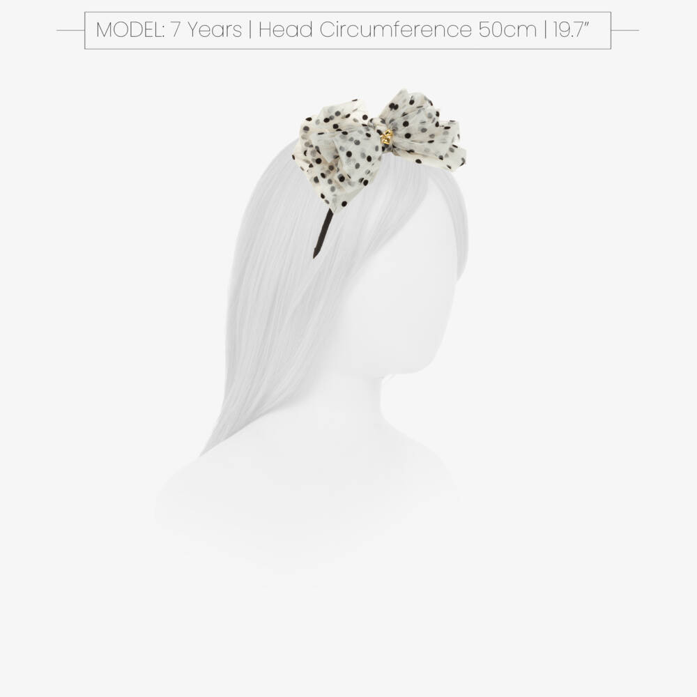 Angel's Face-Girls Black Gladys Polka Dot Tulle Hairband | Childrensalon