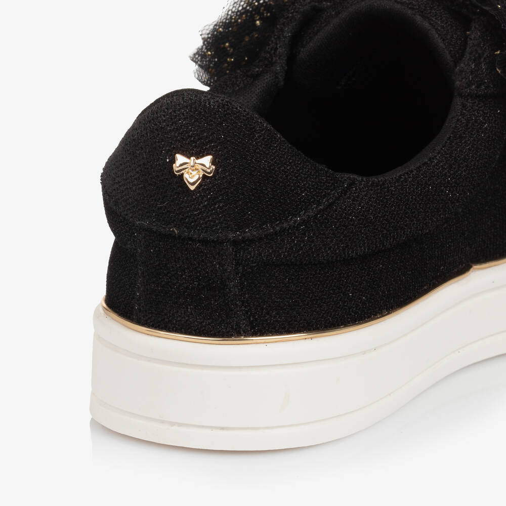 Angel's Face- حذاء رياضي بشريط لاصق لون أسود للبنات | Childrensalon