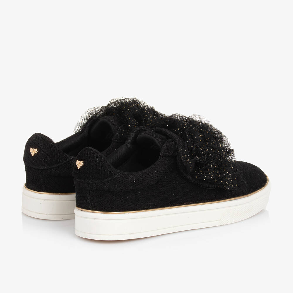 Angel's Face- حذاء رياضي بشريط لاصق لون أسود للبنات | Childrensalon