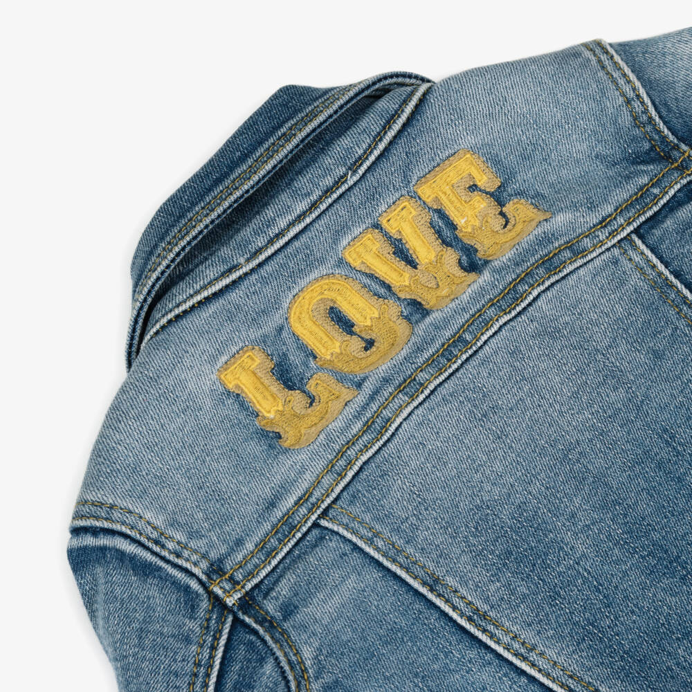 Angel's Face-Girls Blue Denim Jacket with Ruffles | Childrensalon