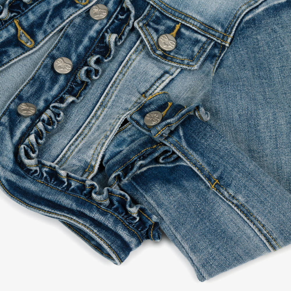 Angel's Face-Girls Blue Denim Jacket with Ruffles | Childrensalon